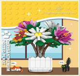 Hot Building Blocks Flowers Model Building Block Toys Ornaments Home Decoration Potted Flower Building Block